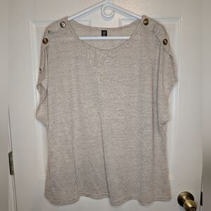 Shein Curve Women's Size 18 (3X) Smoky Tan Batwing Button Detail Blouse